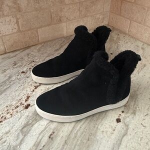 Michael Kors Black Shearling High-Top Womens Sneakers.. Size 8